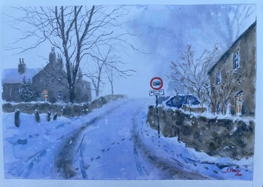 Mist and Snow — Watercolour on paper by Stephen Rooney