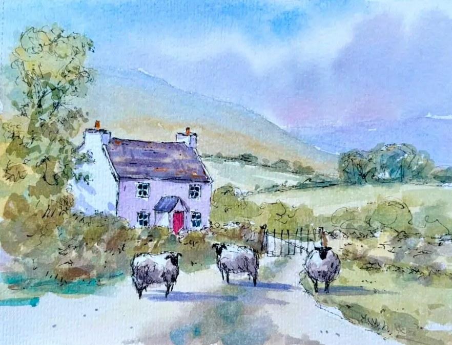 Finding Home — Pen & watercolour by Stephen Rooney