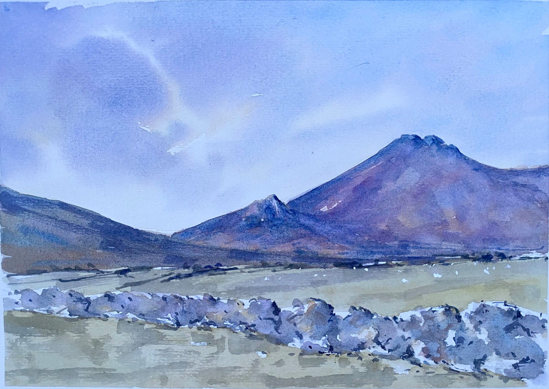 Slieve Binnian, Mourne Mountains — Watercolour on paper by Stephen Rooney
