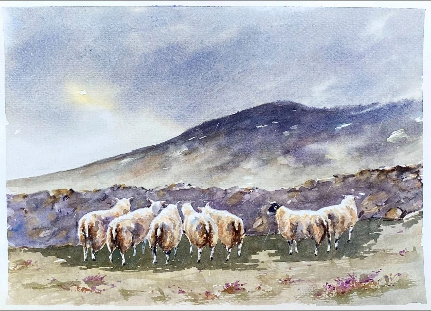 In Seek of Shelter — Watercolour on paper by Stephen Rooney