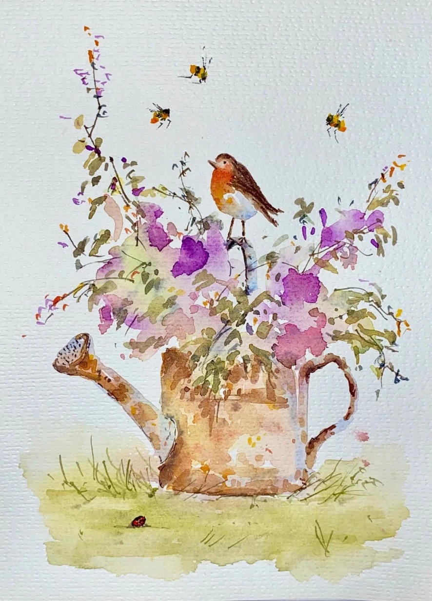 The Gardeners Assistant — Watercolour on paper by Stephen Rooney