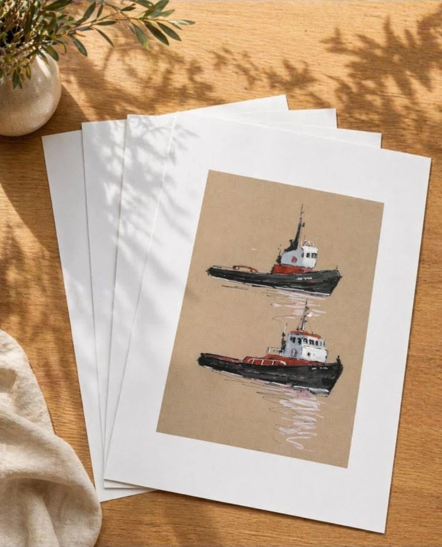 Greencastle Tugs — Giclée print on archival paper by Stephen Rooney