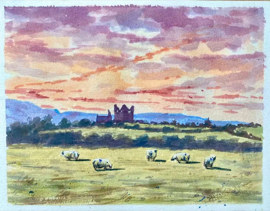 August Glory, Greencastle — Watercolour on paper by Stephen Rooney