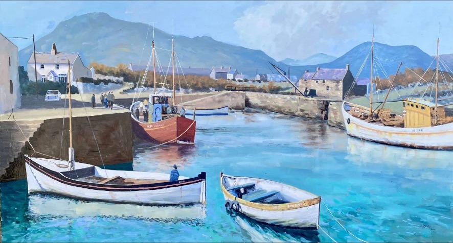 Annalong Harbour — Oil on canvas by Stephen Rooney